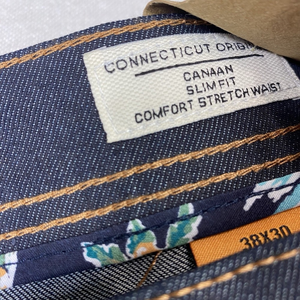 Tailor Vintage Jeans Mens 38x30 Canaan Slim Fit Stretch Indigo‎ Rinse Wash - Picture 12 of 14